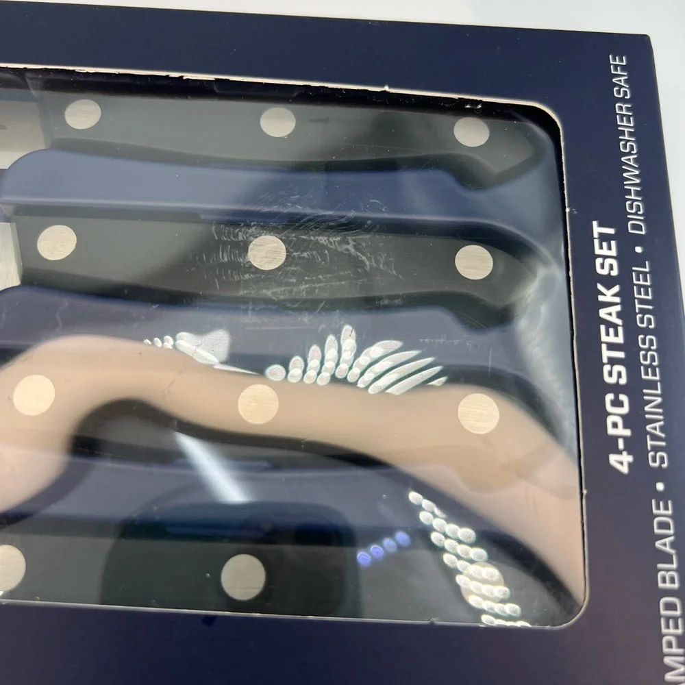 Henckels 4-pc Steak Knife Set, Stamped Blade, Stainless Steel, Dishwasher Safe